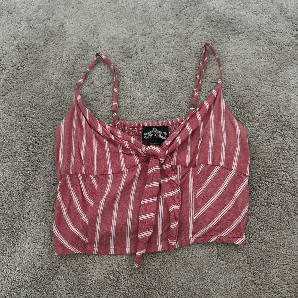 Angie Pink and White Striped Camisole